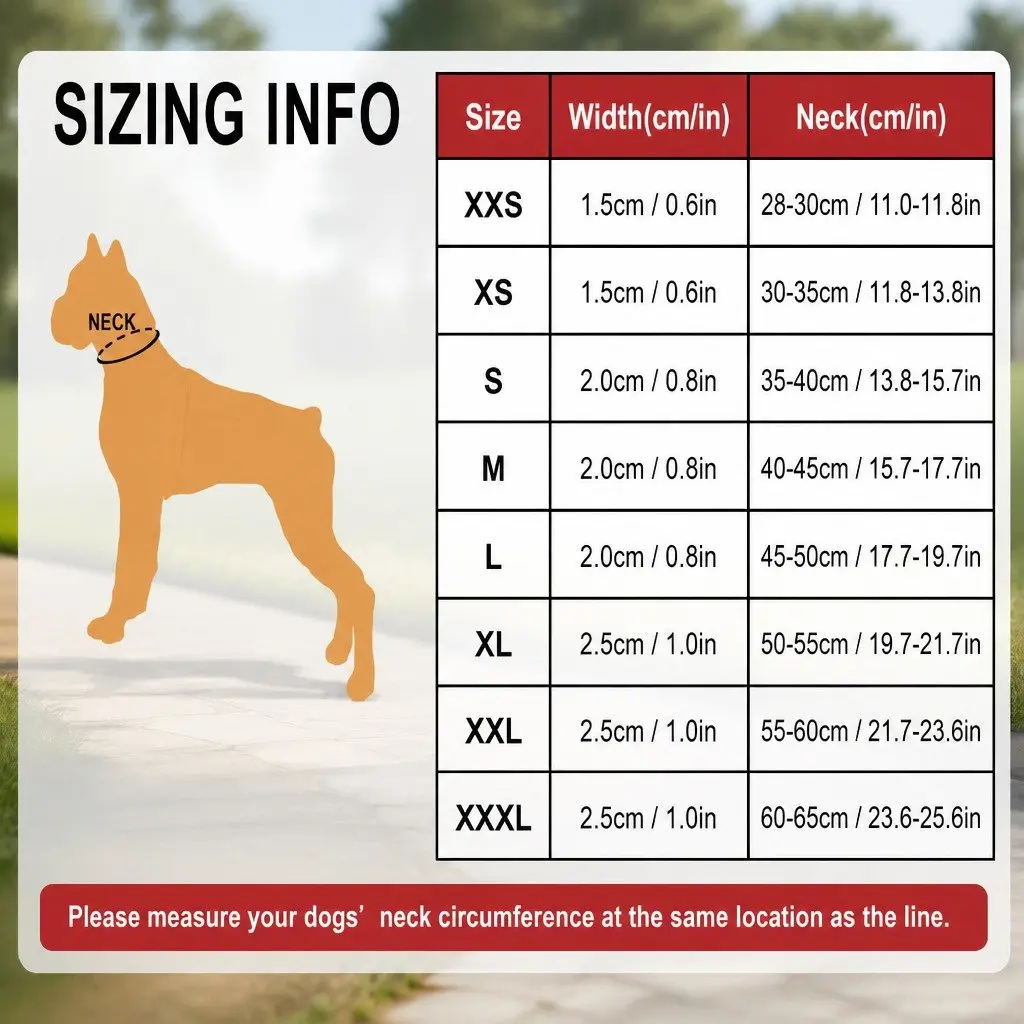 Heavy Duty Dog Collar with Reflective Strips Safety Lock Clip M Size Pet