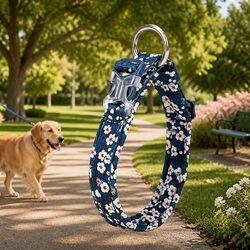 XL Floral Dog Collar: Padded Comfort & Durable Design