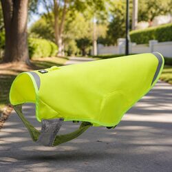 Waterproof Dog Track Jacket - Neon Yellow/Orange Safety Coat S