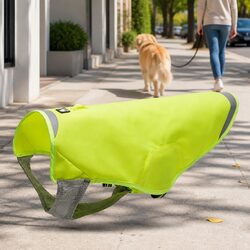 Dog Track Jacket Waterproof Yellow Orange Reflective Safety Visibility Neon Pet