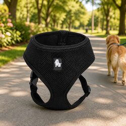 Small Black Dog Harness with Steel D Ring