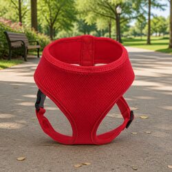 XS Dog Harness in Red with Steel D Ring and Adjustable Fit