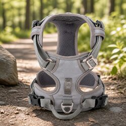 No Pull Dog Harness Reflective Breathable Mesh Comfortable Pet M Size Grey