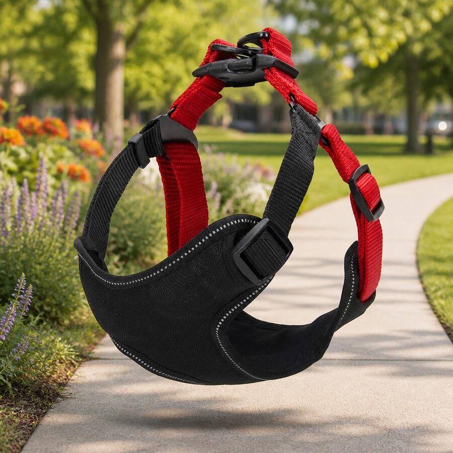 Specifications for a Red Small Adjustable Dog Harness
