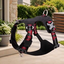 Lightweight Reflective No Pull Dog Harness Black 2XS Secure Breathable Pet