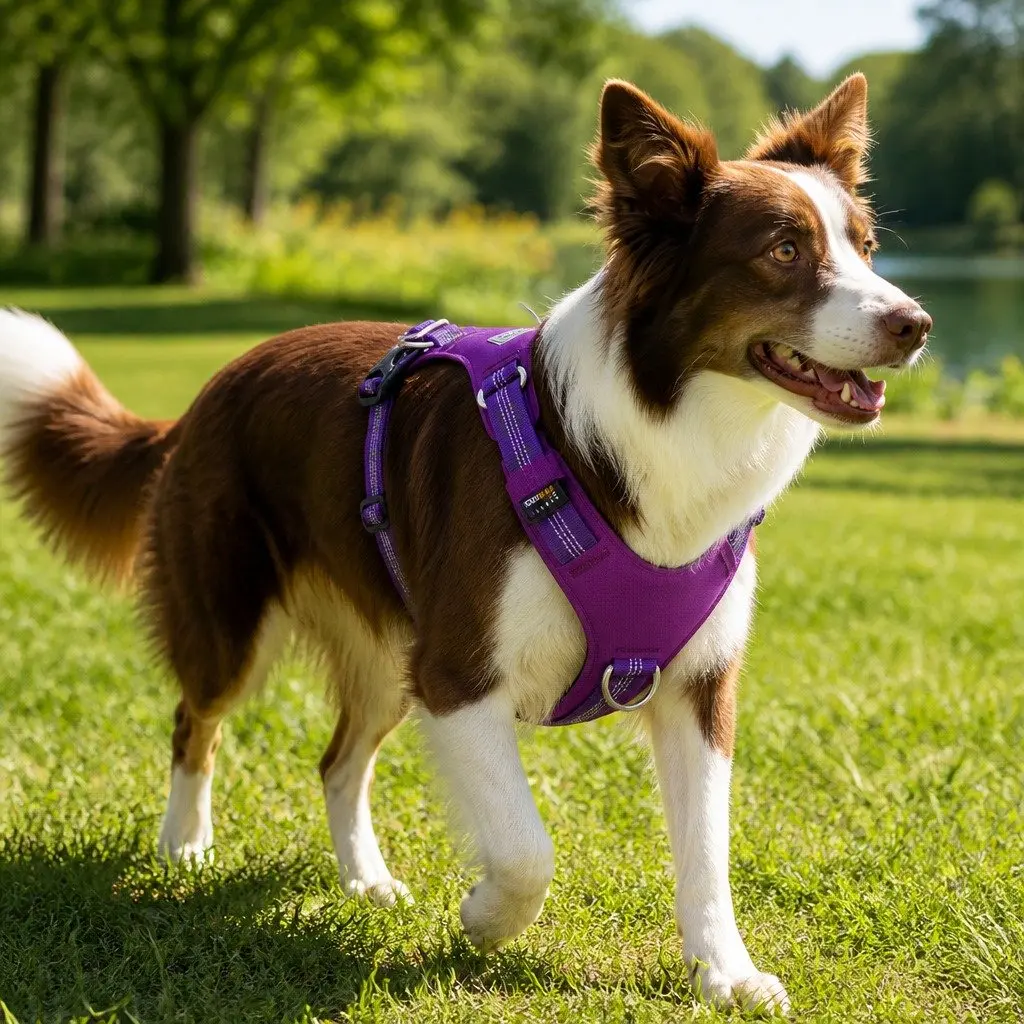 Medium Size Purple No Pull Dog Harness
