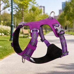 Lightweight No Pull Dog Harness Reflective Pet Training Harness Purple XS