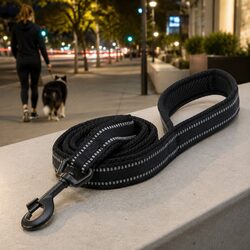 Reflective Nylon Dog Leash 2m with Swivel Hook Soft Mesh Grip Lead