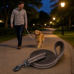 Reflective Dog Lead Specifications: 2m Nylon for Large Dogs