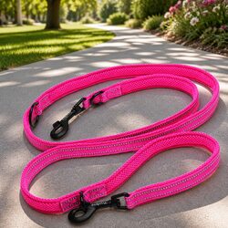7-in-1 Multi-Function Dog Lead Leash - Pink Small