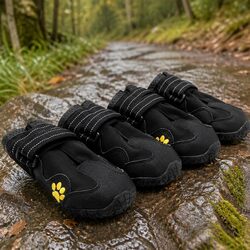 Dog Shoes Outdoor Adventure Booties Weatherproof Velcro Ankle Straps Reflectors