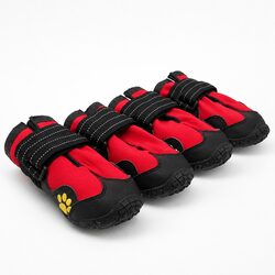 Weatherproof Dog Booties Red Size 2 Pack of 4 for Paws