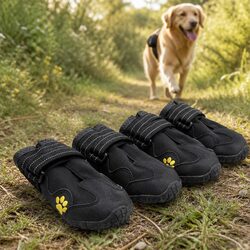 Weatherproof Dog Shoes Size 5 with Velcro Straps