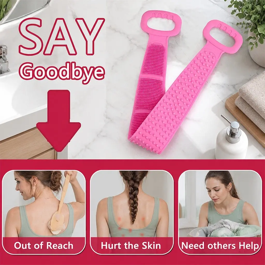 Exfoliating Bath Scrub Tool 60cm for Shower Green