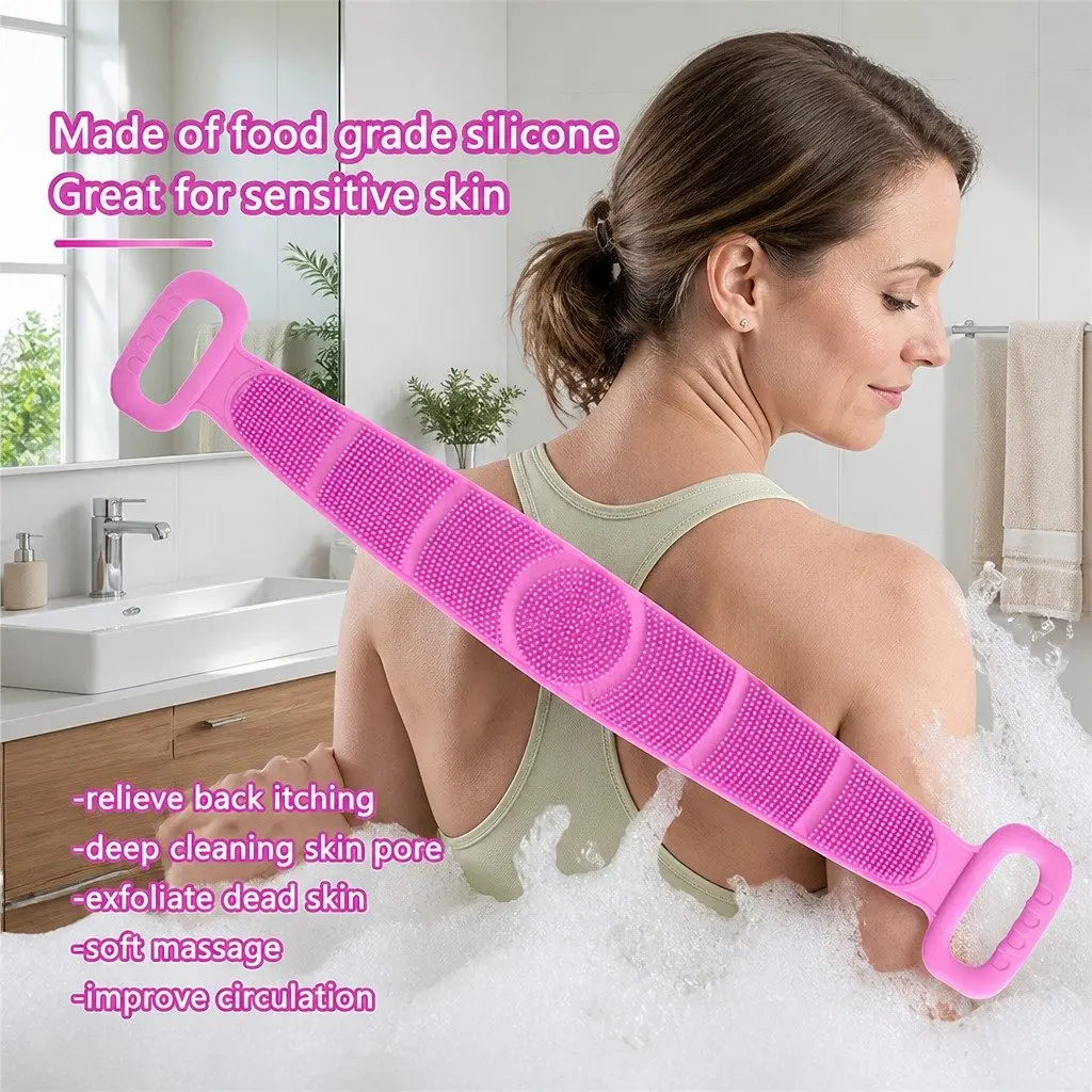 Exfoliating Bath Scrub Tool 60cm for Shower Green