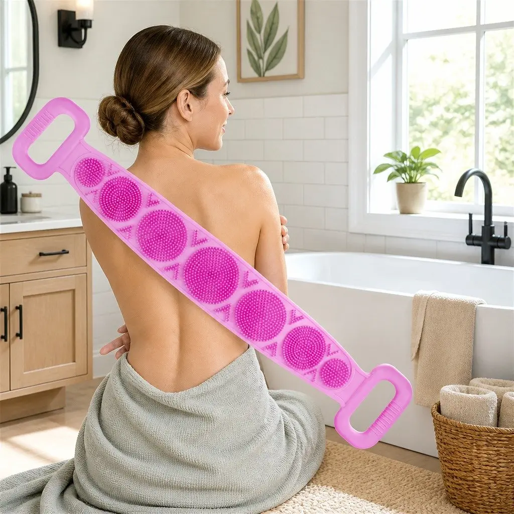 Bath Scrub for Exfoliating Skin 60cm Pink