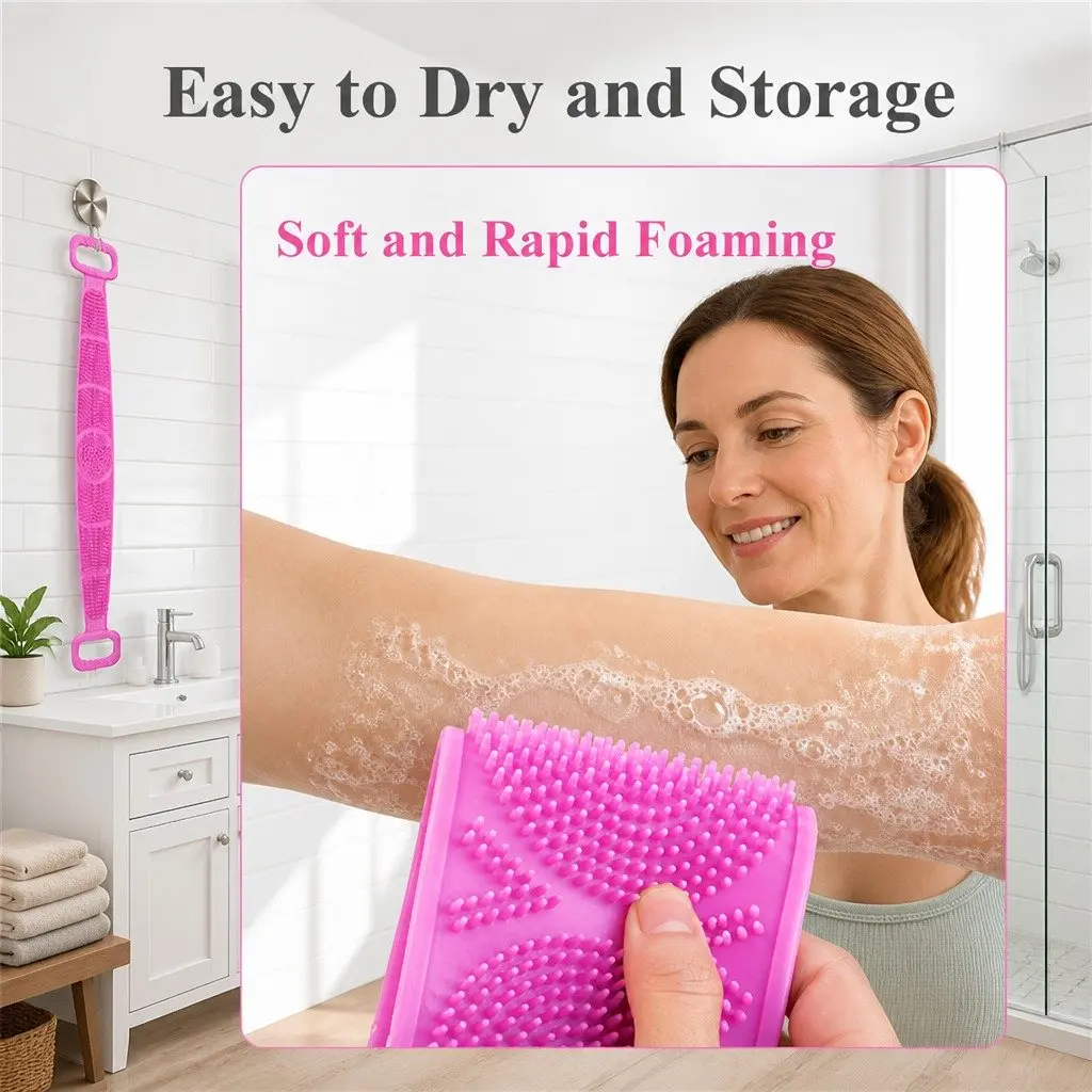 Silicone Back Scrub Strap for Bathing