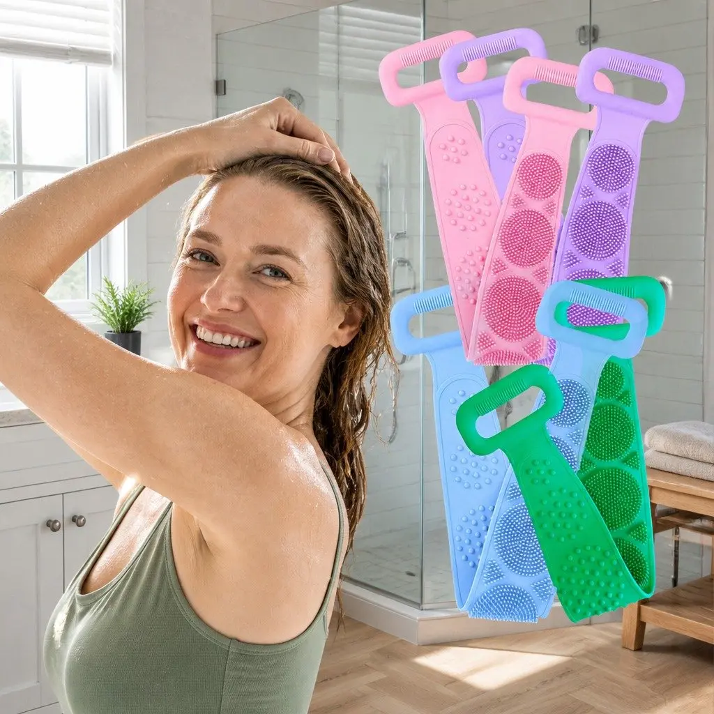 Silicone Back Scrub Strap for Bathing