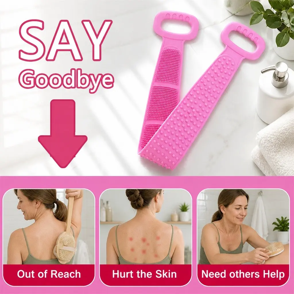 Silicone Back Scrub Strap for Bathing