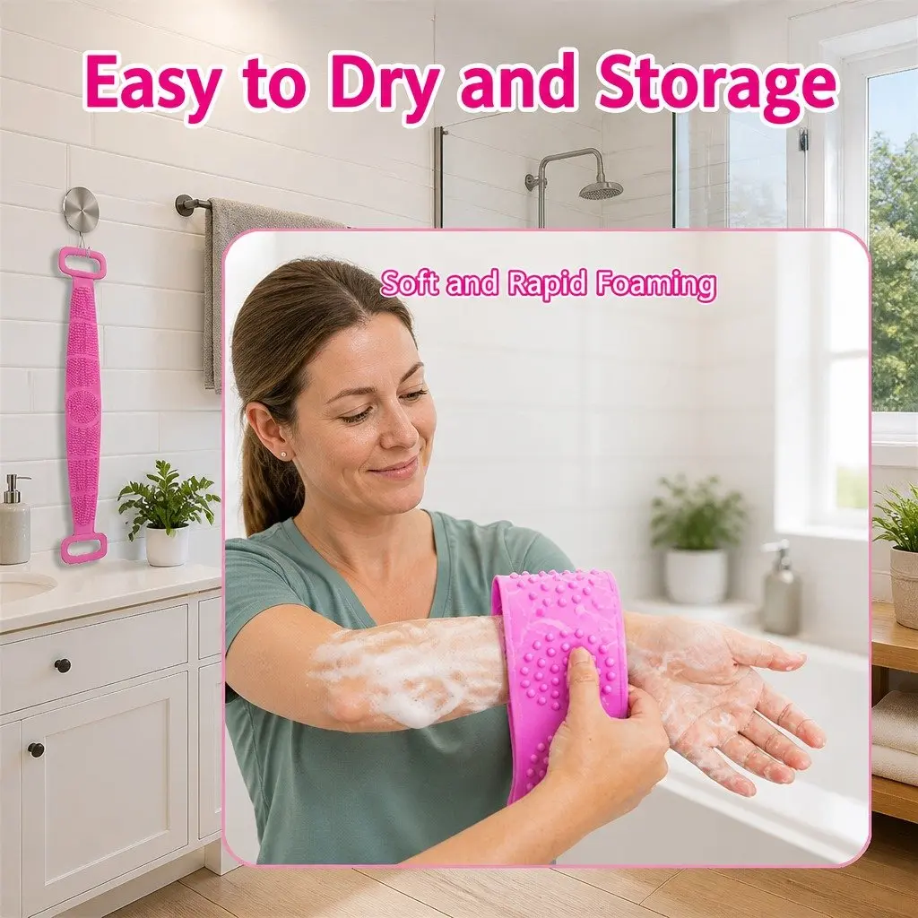Silicone Back Scrub Strap for Bathing