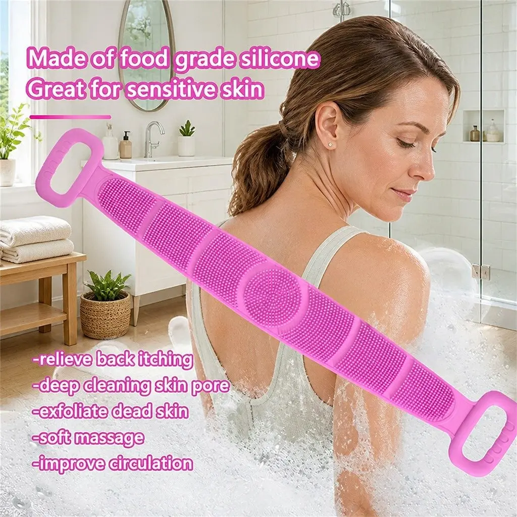 Silicone Back Scrub Strap for Bathing