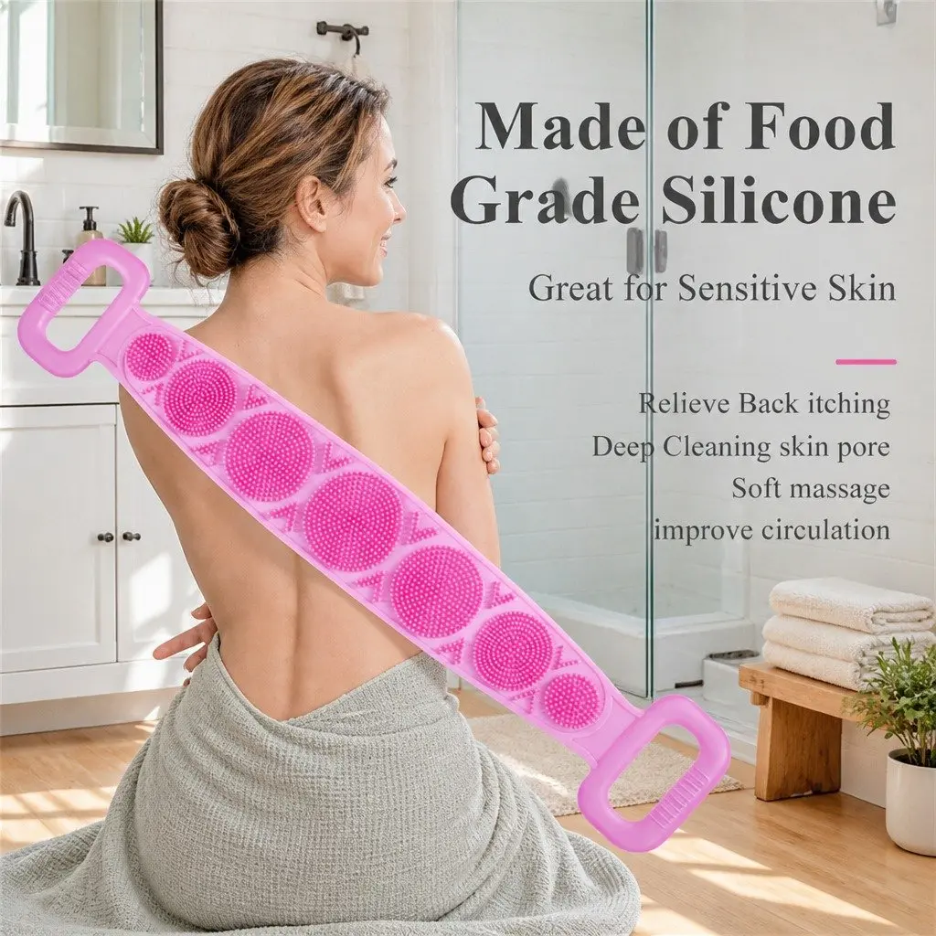 Silicone Back Scrub Strap for Bathing