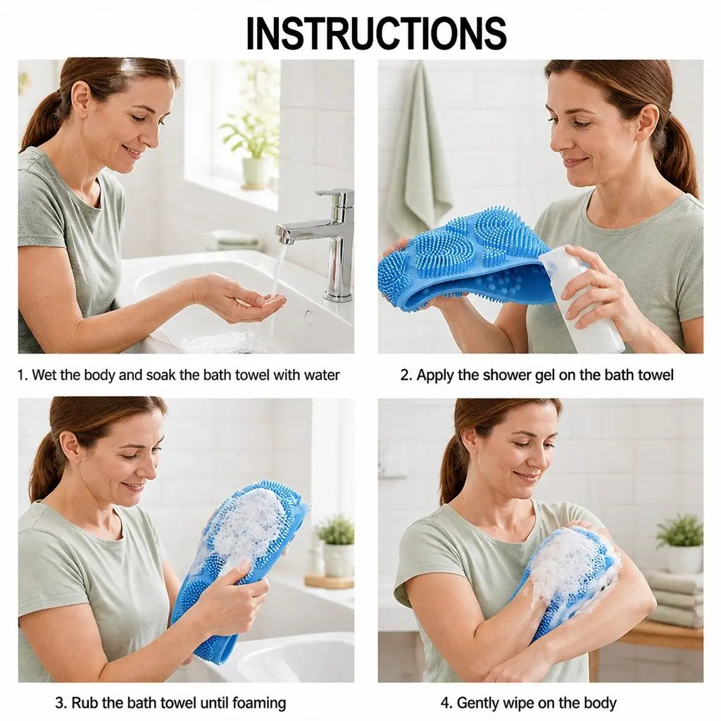 Silicone Back Scrub Strap for Bathing