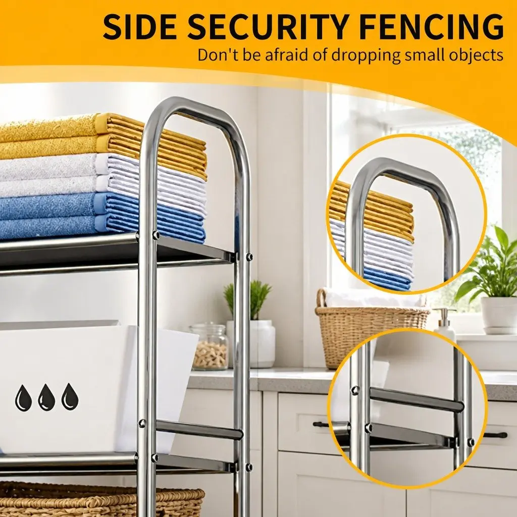 2-Tier Storage Rack Organizer for Laundry Room 155x48x25cm