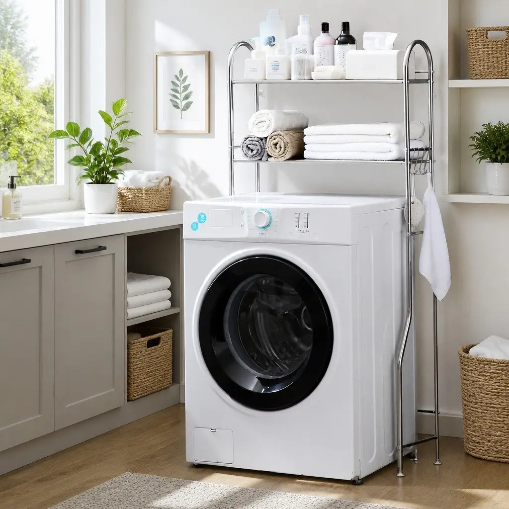 Storage Rack for Bathroom Use 135x65x25cm 2 Layer Stainless Steel Organizer Stand