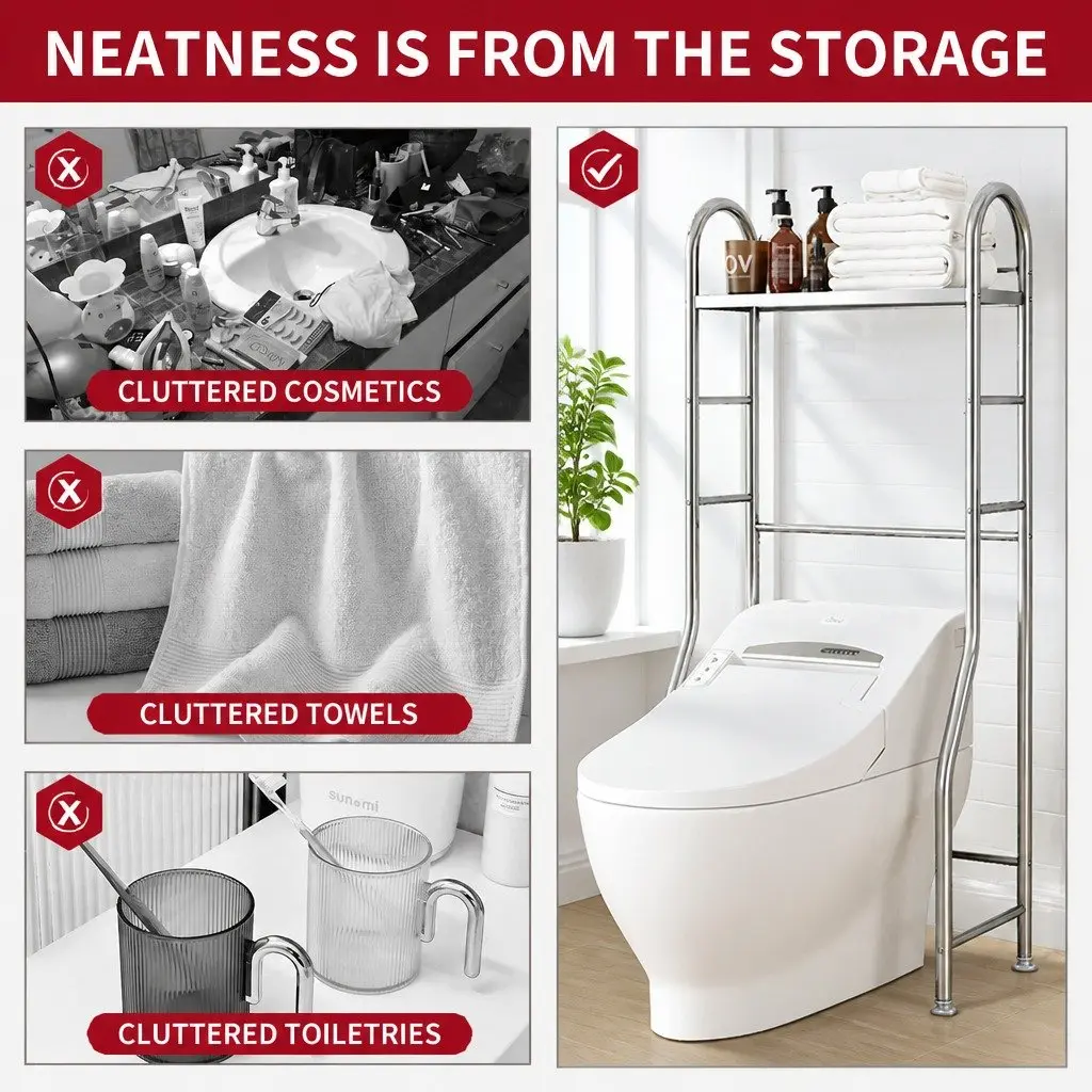 Storage Rack for Bathroom 110x48x25cm