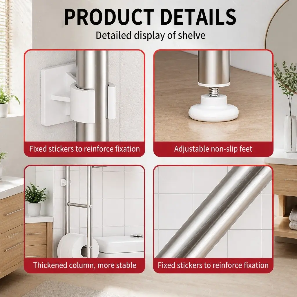 Storage Rack for Bathroom 110x48x25cm