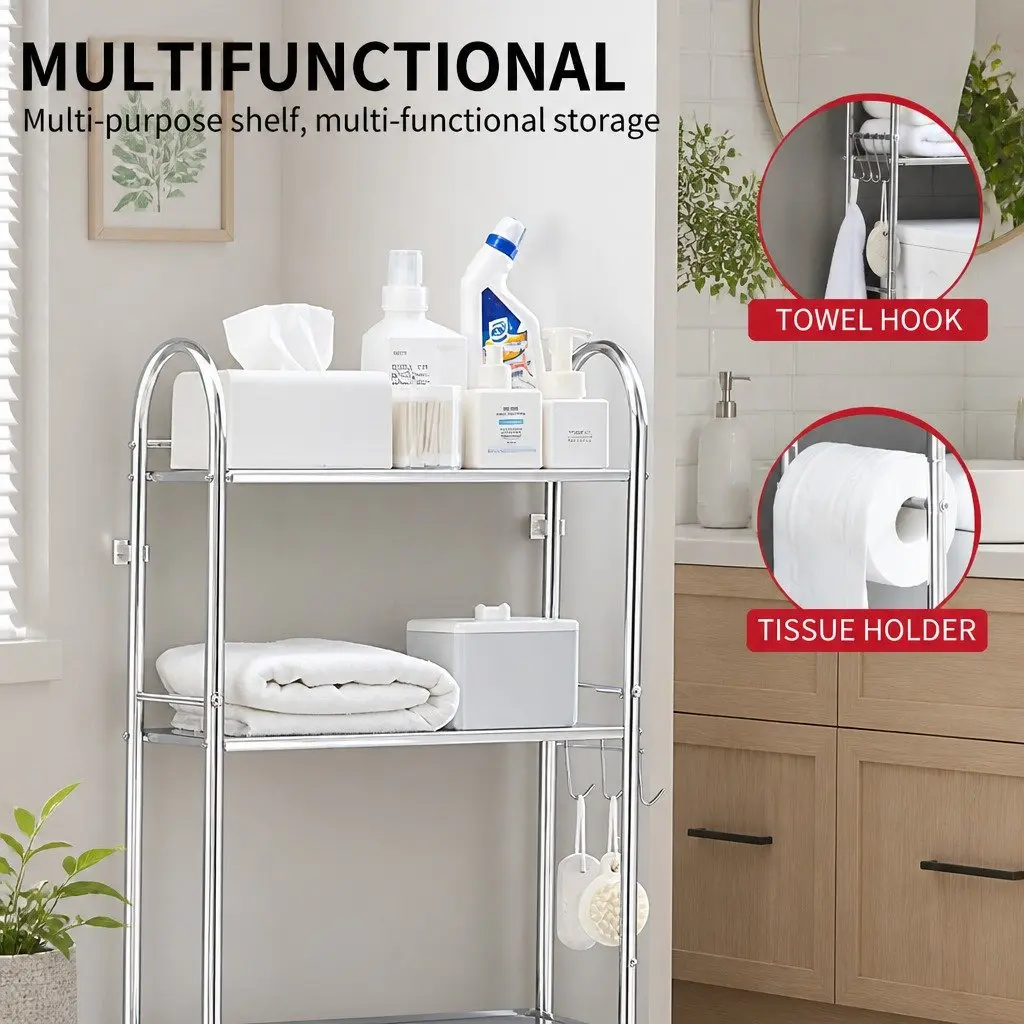 Over Toilet Storage Rack 2-Tier Bathroom Shelf Unit Organizer Stand Shelving