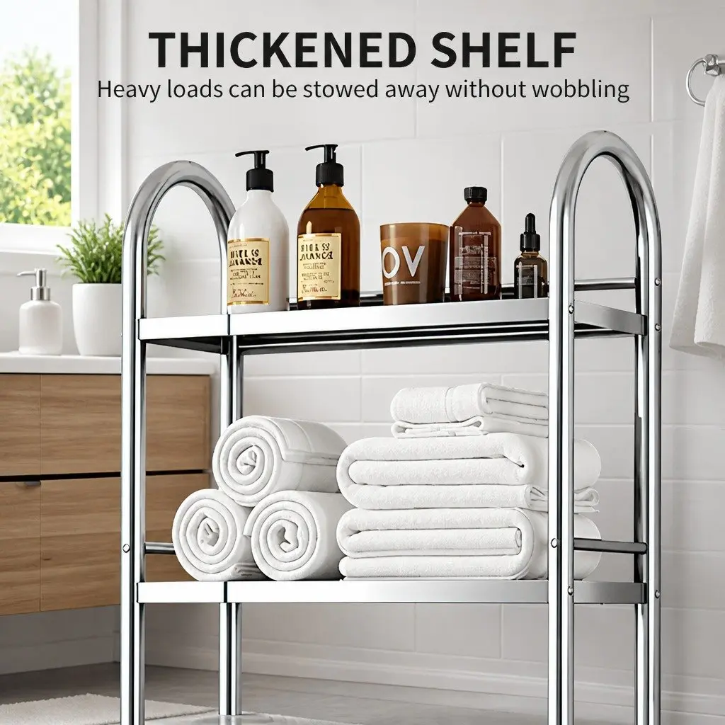 Over Toilet Storage Rack 2-Tier Bathroom Shelf Unit Organizer Stand Shelving