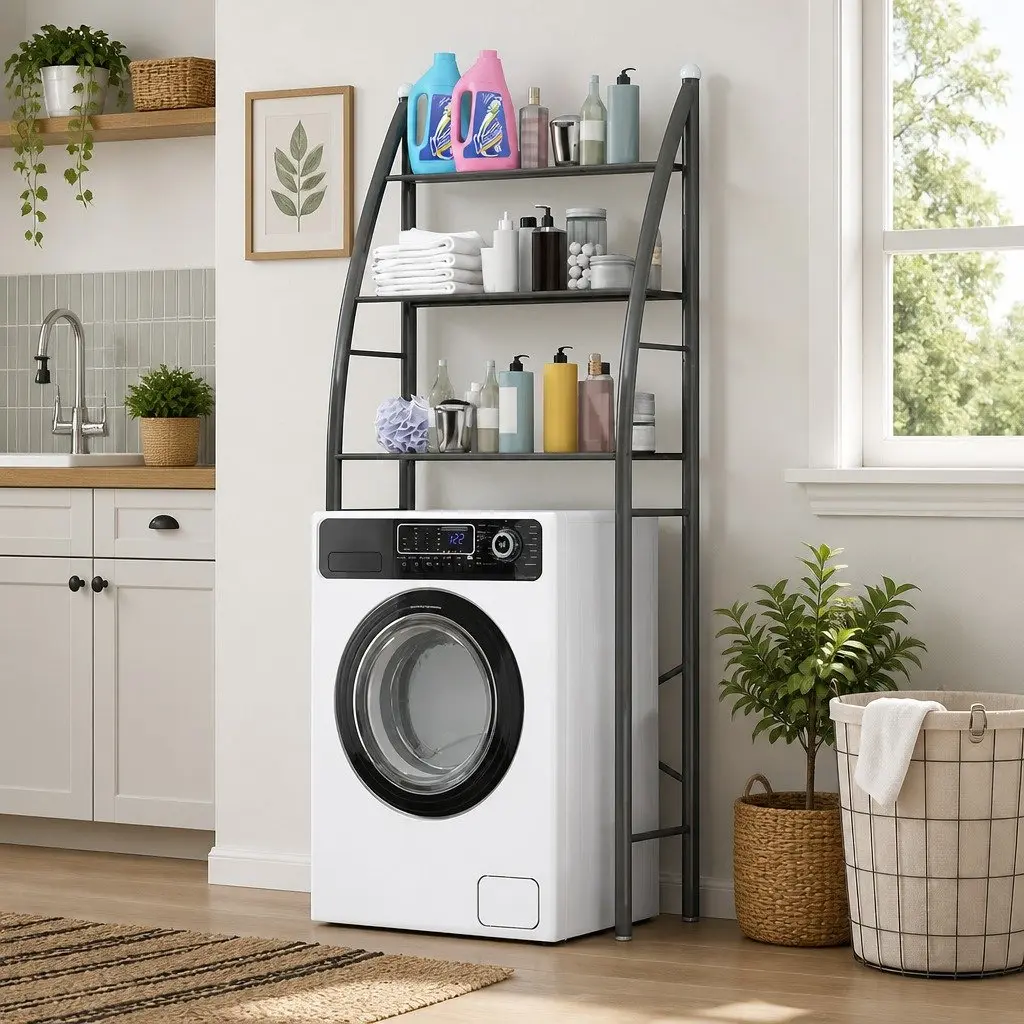 Black 3-Tier Washing Machine Rack
