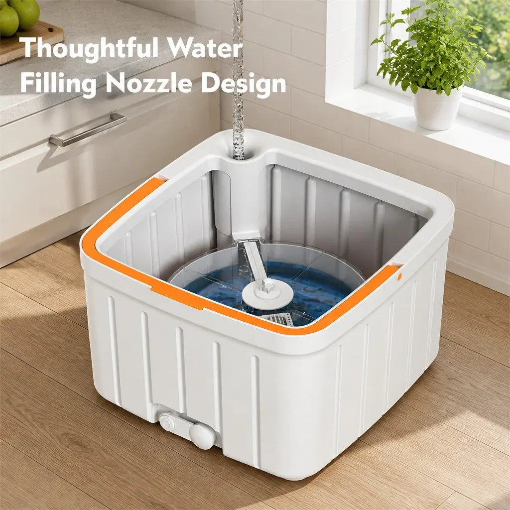 Rotary Flat Mop Cleaning System for Home Use 102x18x23cm