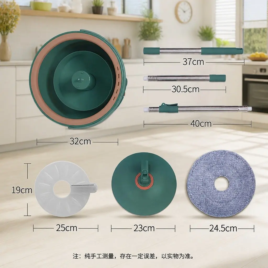Rotary Flat Mop Cleaning Tool for Home Use Green