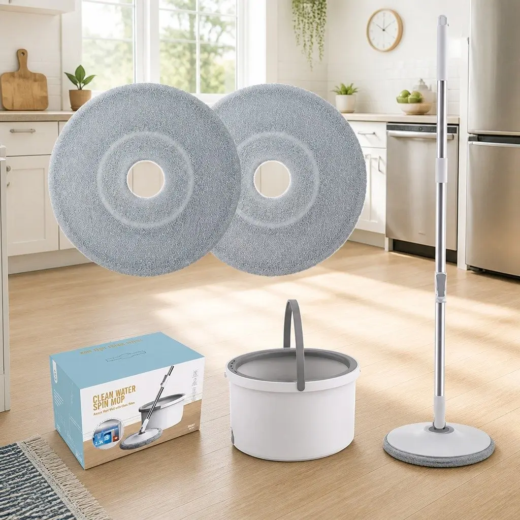 Rotary Flat Mop Cleaning Tool for Home Use Green