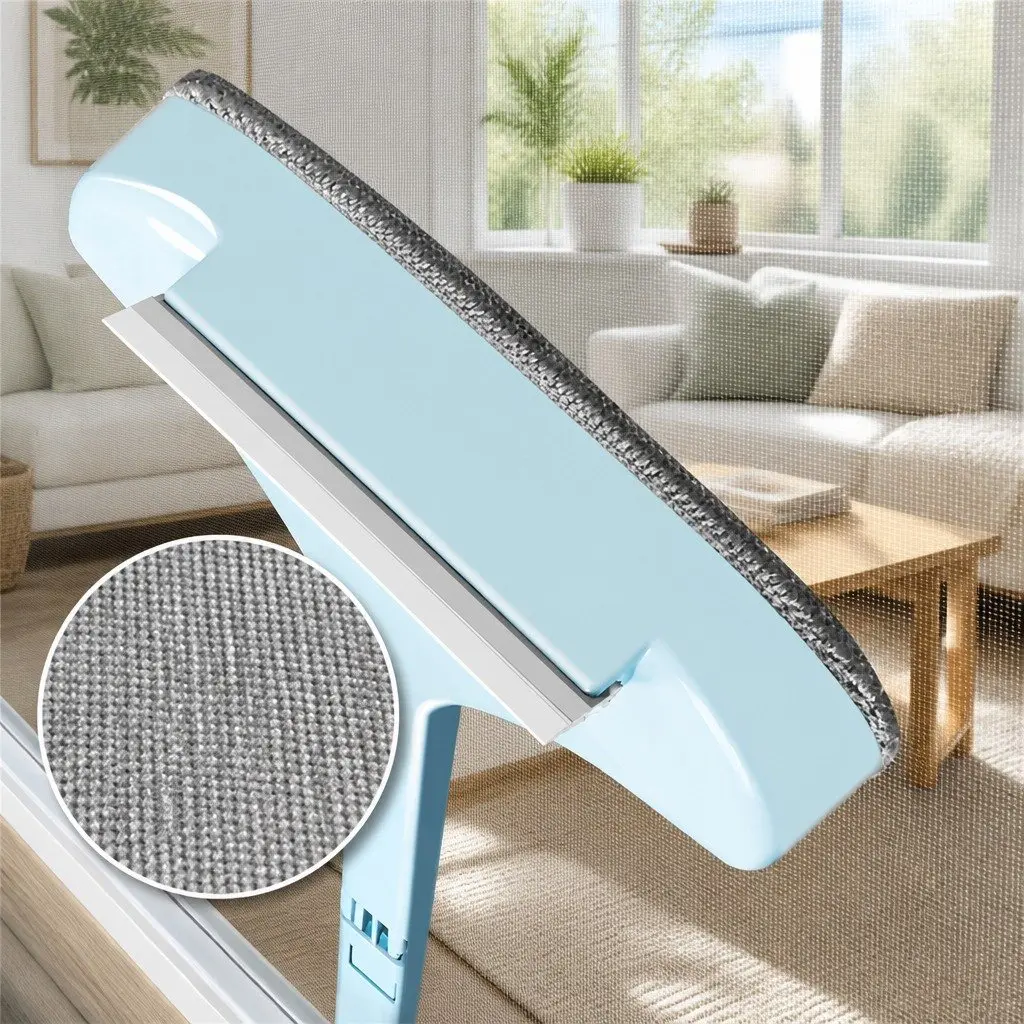 Double Sided Window Cleaner Brush for Home Use Pink