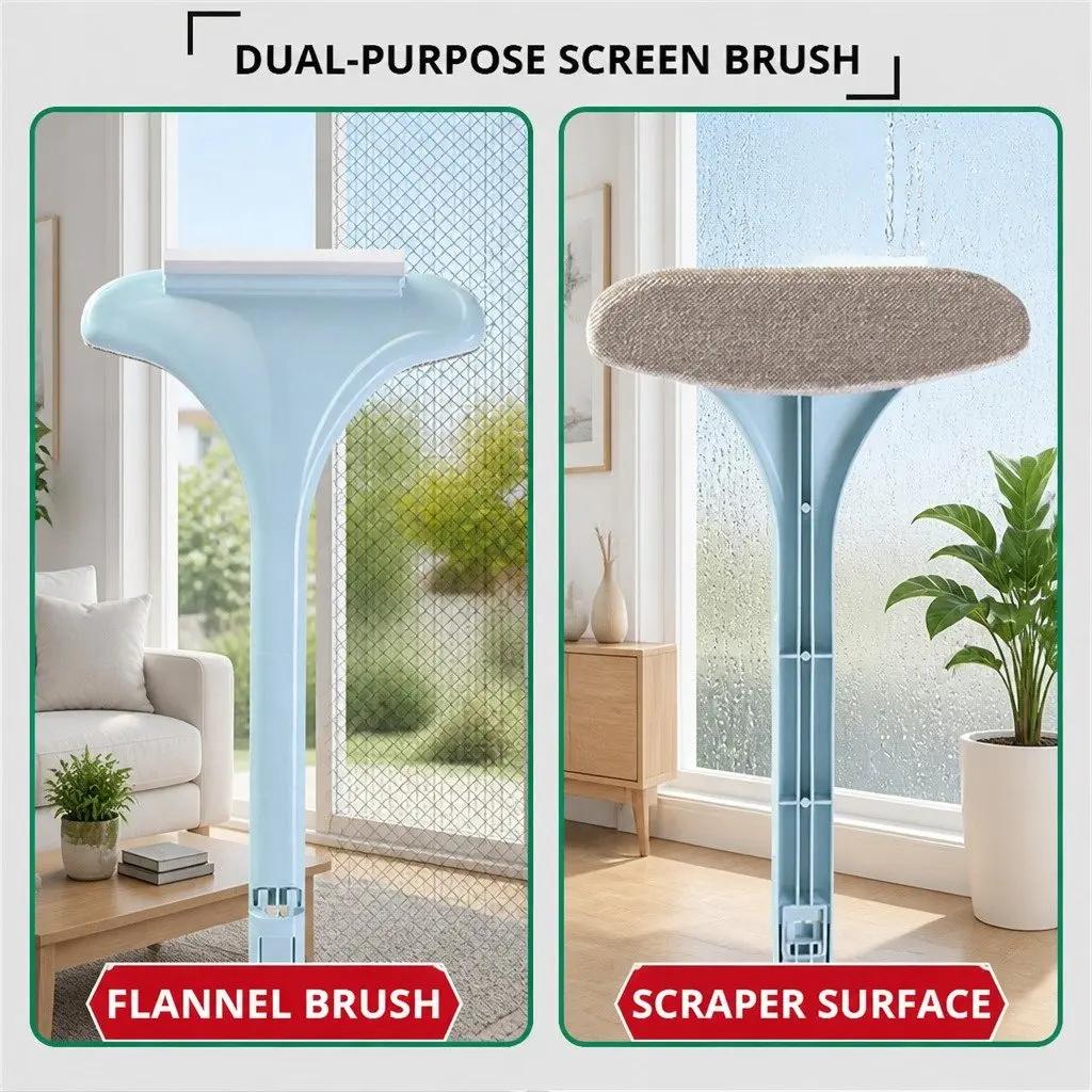 Double Sided Window Cleaner Brush for Home Use Pink