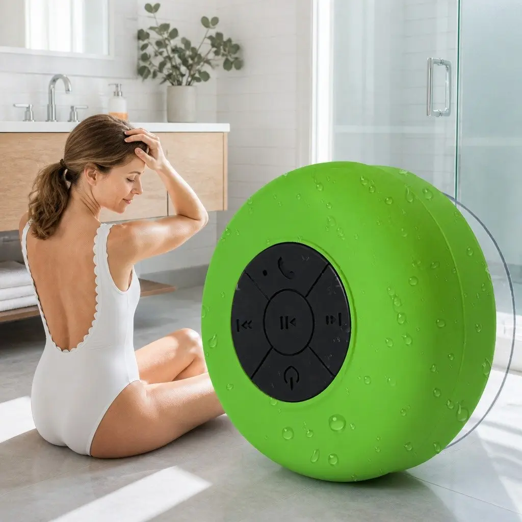 Green Suction Cup Bluetooth Speaker