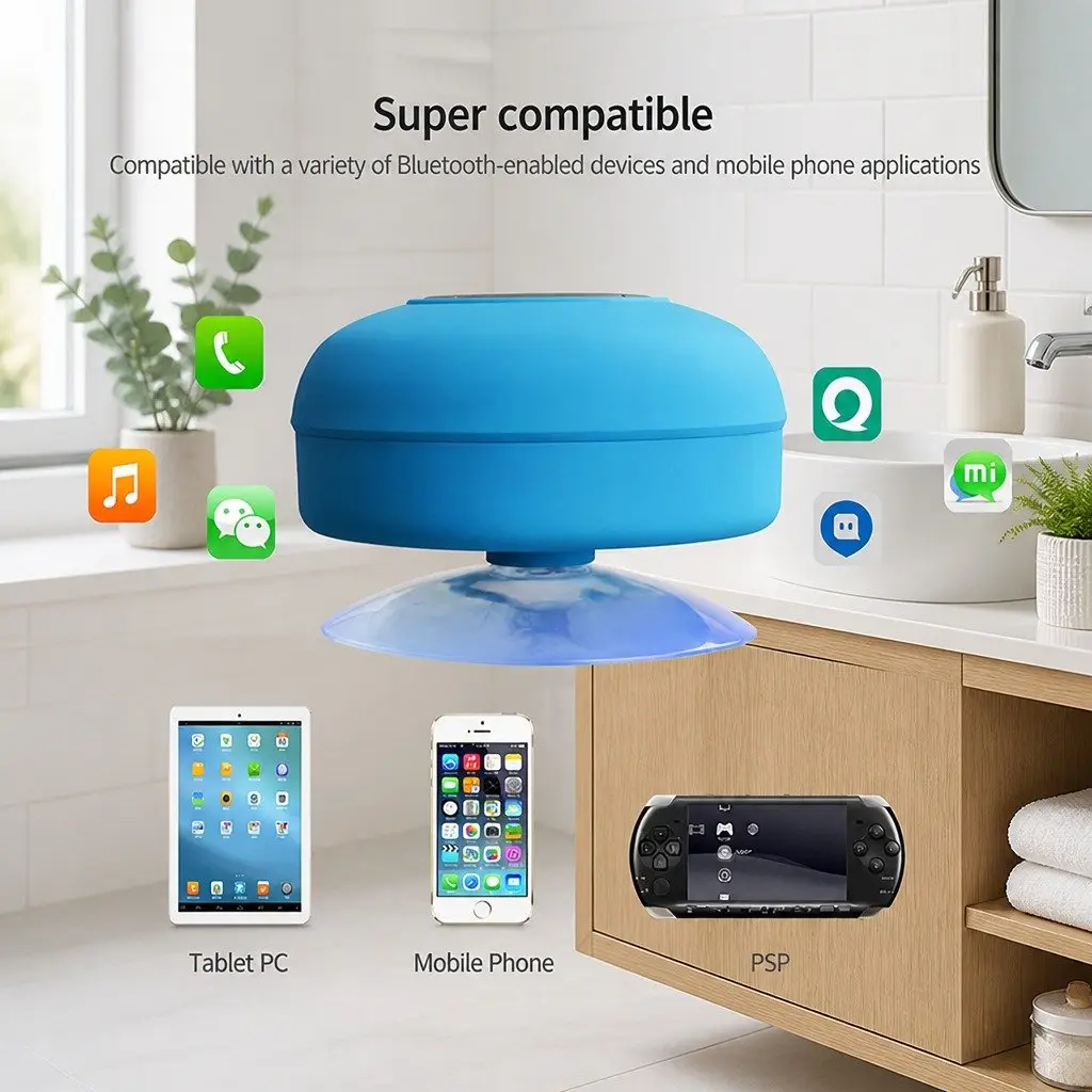 Green Suction Cup Bluetooth Speaker
