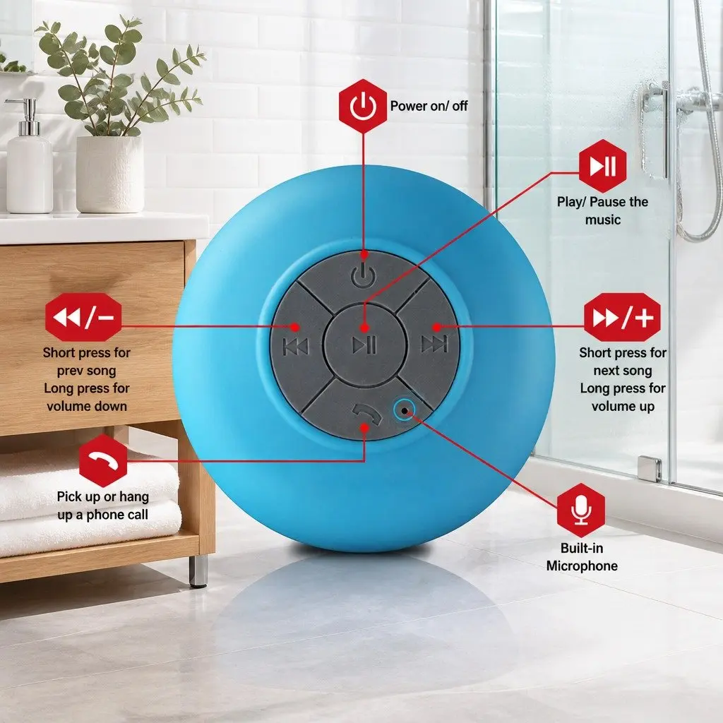 Green Suction Cup Bluetooth Speaker