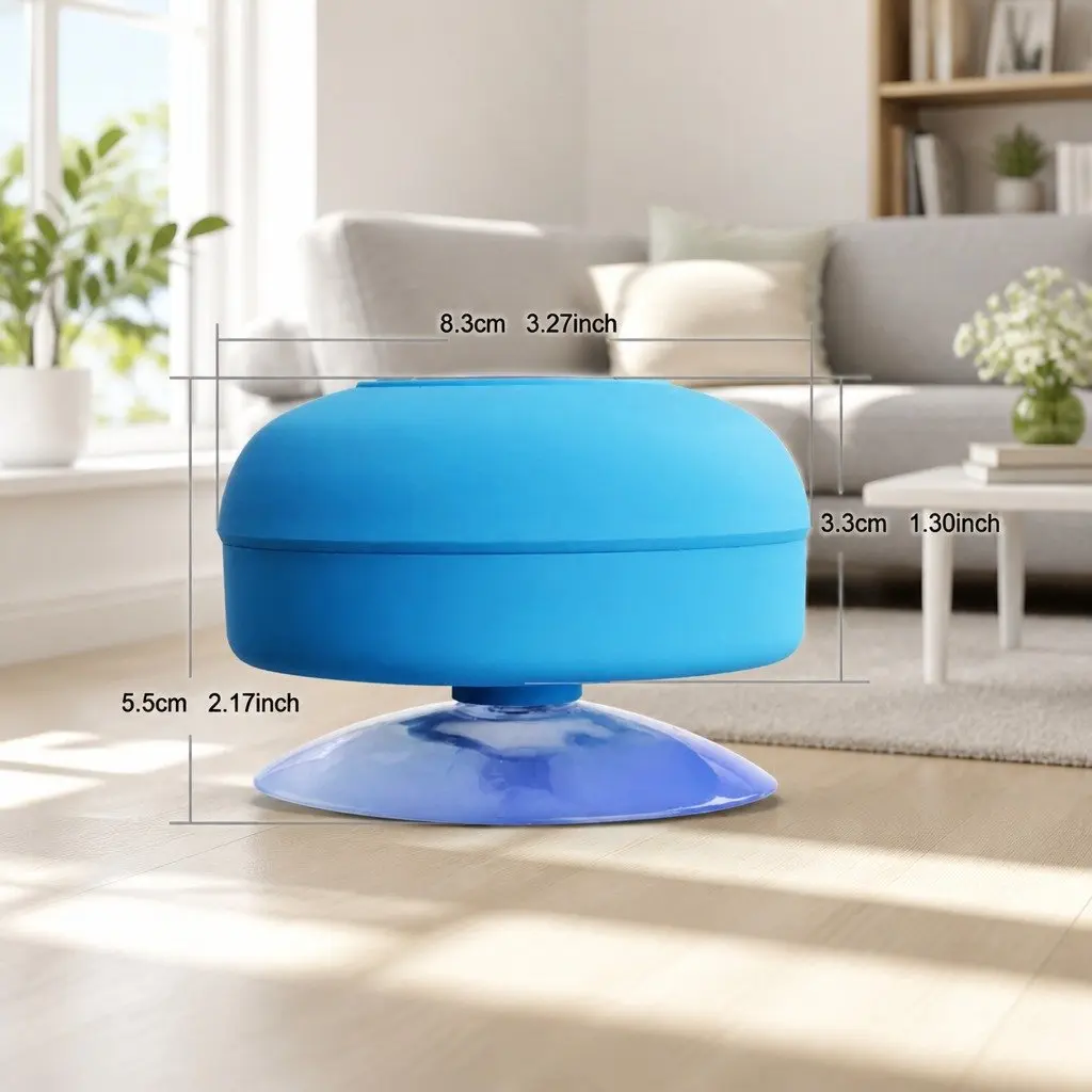 Portable Bluetooth Speaker with Suction Cup Mount Stereo Music Player Yellow