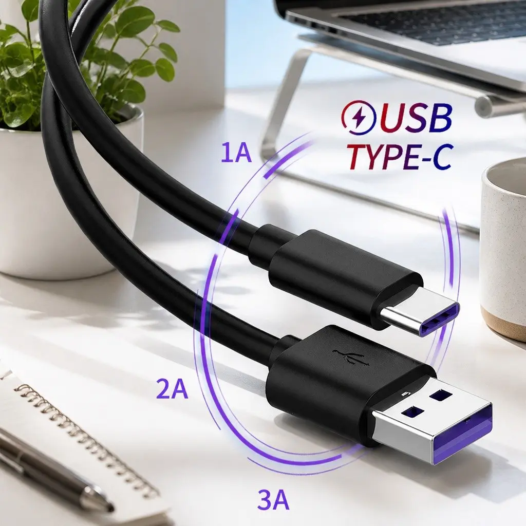 USB to USB-C Fast Charging Cable For Samsung Huawei Android Devices