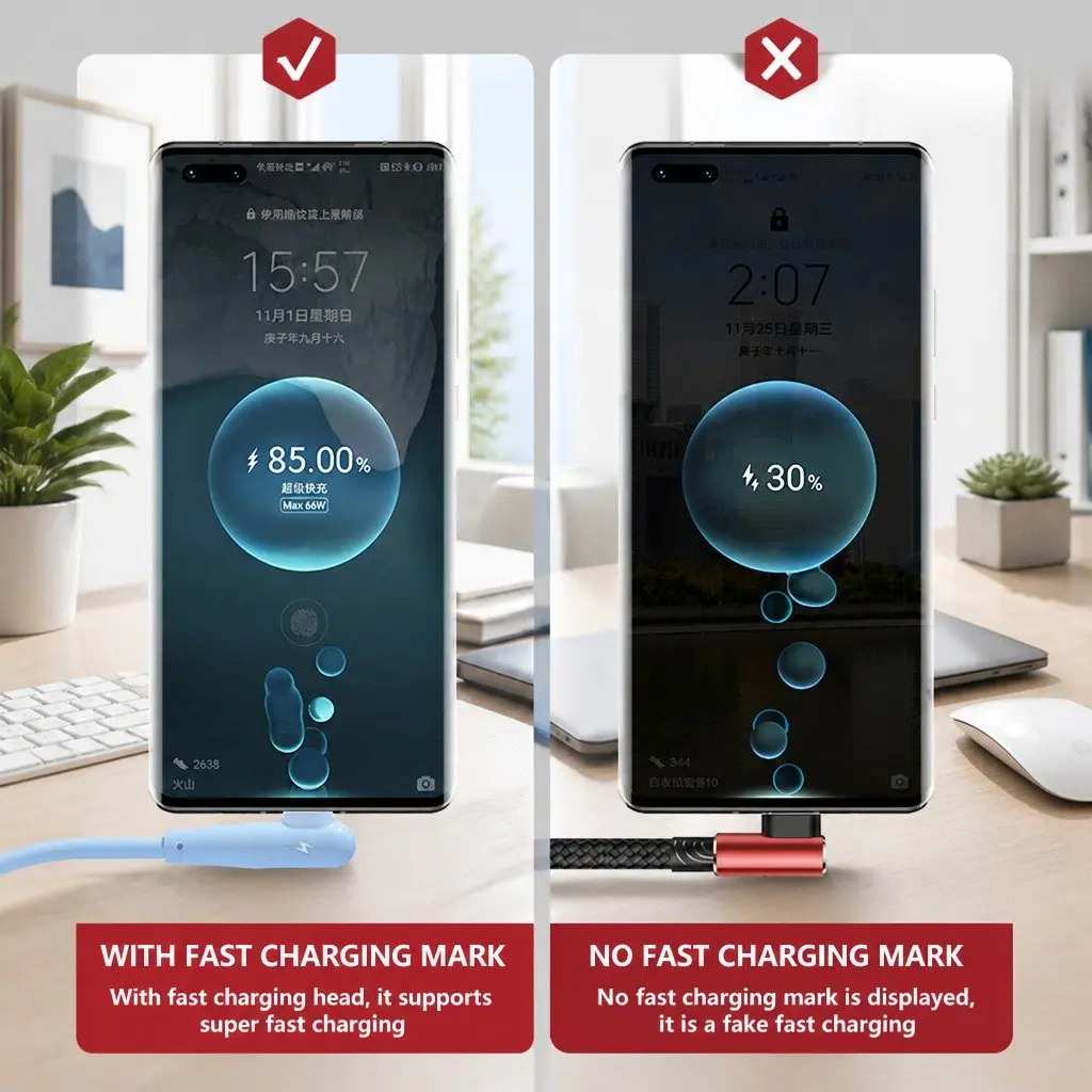 66W Three-in-One Fast Charging Cable