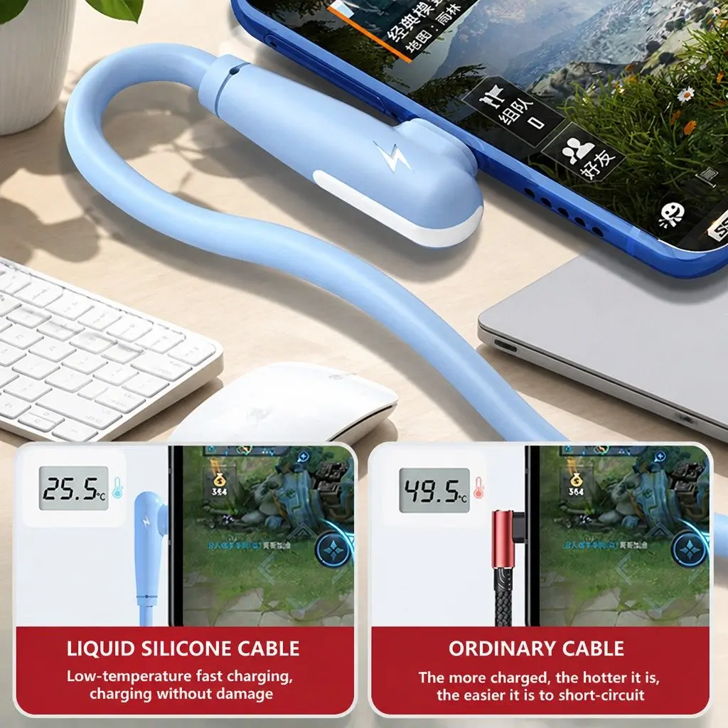 66W Three-in-One Fast Charging Cable