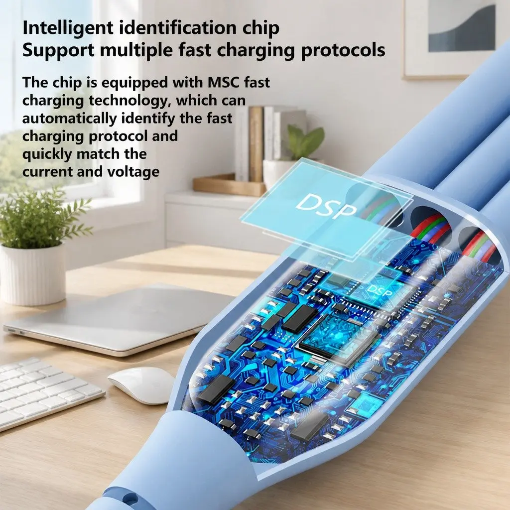 66W Three-in-One Fast Charging Cable