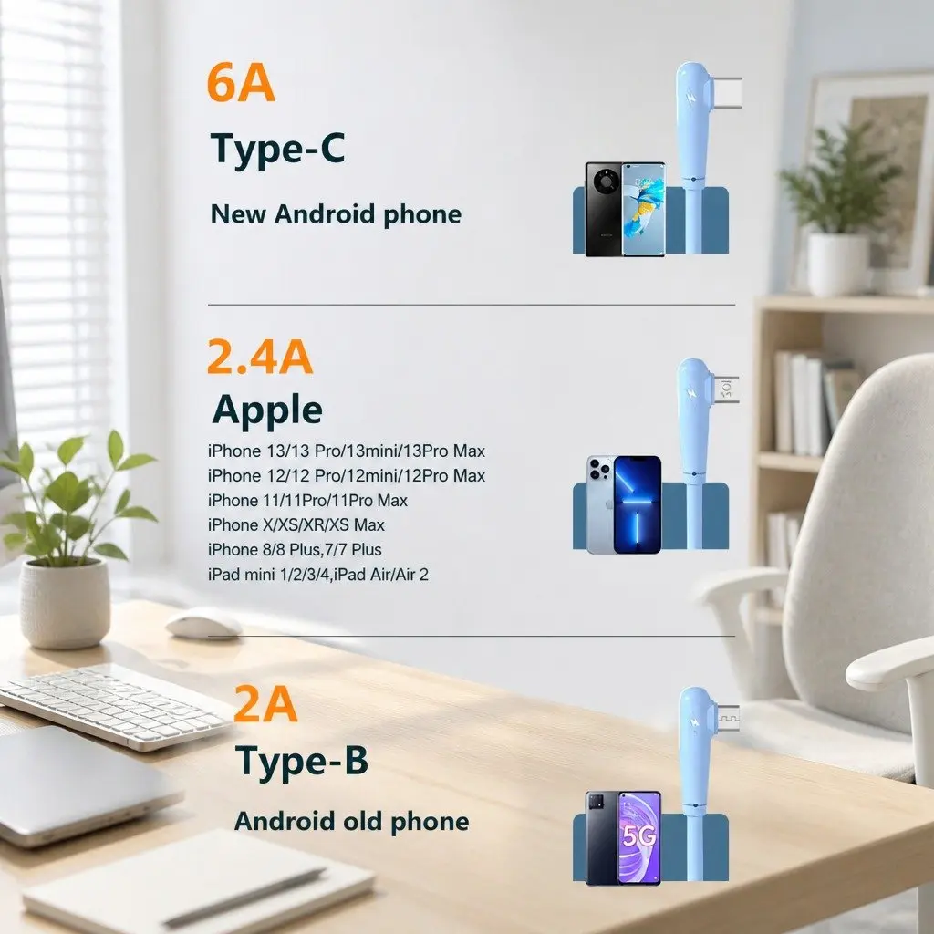 66W Three-in-One Fast Charging Cable