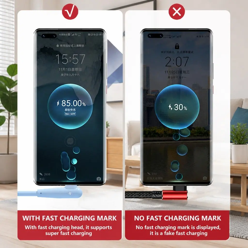 66W Fast Charging Three-in-One Data Cable Elbow Liquid Silicone Blue