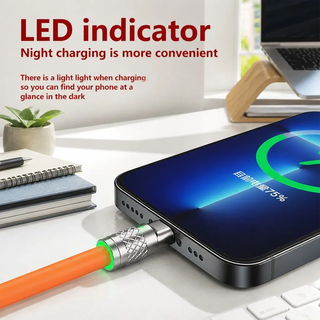 3-in-1 USB Charging Cable for Mobile Devices 1.2 Meter Green
